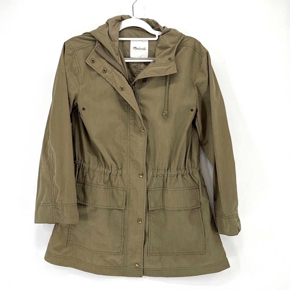 Madewell Utility Jacket Womens XS Olive Green Military Field L2511 Cinched